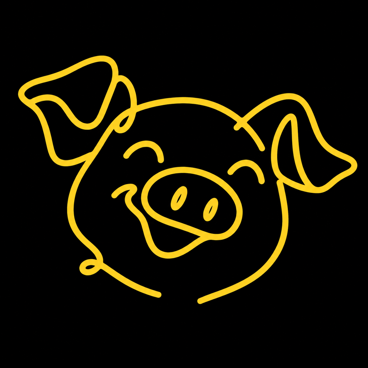 Yellow pig doodle